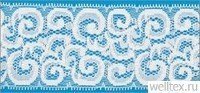 Кружево эластичное МН 0624-2038 шир 6,5см цв белый (уп 30ярд=27,4м)